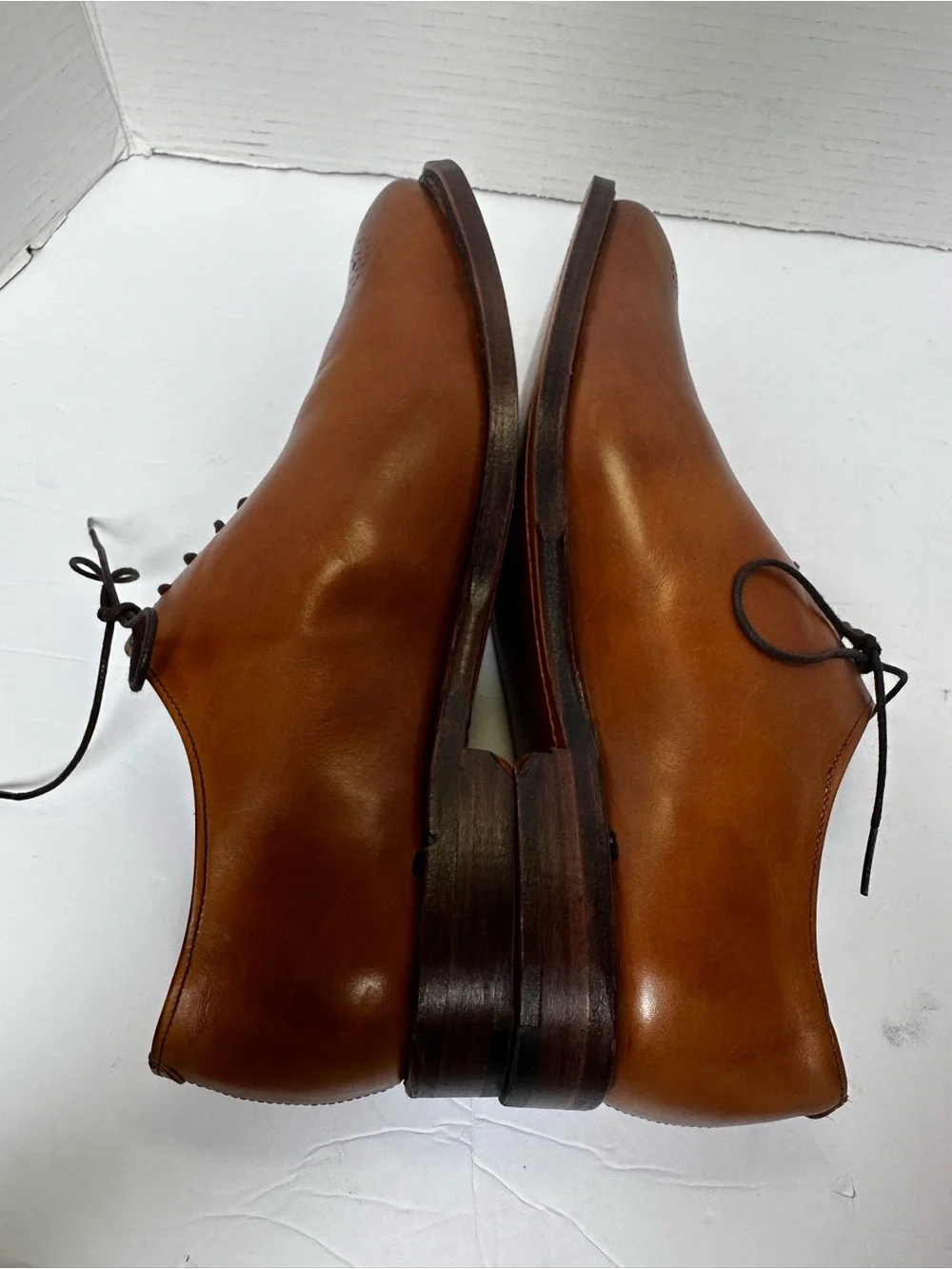 Allen Edmonds Men’s Mackenzie Whiskey Leather Medallion Toe Oxford Shoes-Size 11